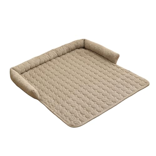 MaNMaNing Flauschige Sofabezüge für Haustiere, beruhigendes Hundebett, Hundematte als Möbelschutz mit Nackenrolle für große, mittelgroße und kleine Hunde und Katzen (Coffee, 75x75cm) von MaNMaNing