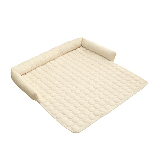 MaNMaNing Flauschige Sofabezüge für Haustiere, beruhigendes Hundebett, Hundematte als Möbelschutz mit Nackenrolle für große, mittelgroße und kleine Hunde und Katzen (White, 75x75cm) von MaNMaNing