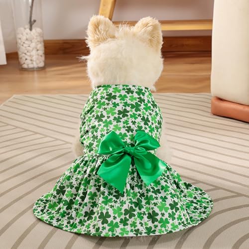 MaNMaNing Haustier-Hundekostüm St. Patrick's Day, süßes Sommerkleid, Haustierbedarf, Hunderock, Haustierkostüm St. Patrick's Day, Haustierkostüm für kleine und mittelgroße Hunde (ABC-Stile) (A, S) von MaNMaNing