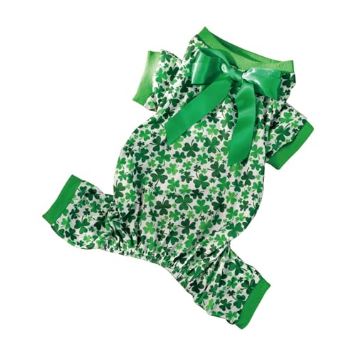 MaNMaNing Haustier-Hundekostüm St. Patrick's Day Sommer Niedlicher Vierbeiner-Bauch-Schlafanzug Haustierbedarf Hund Vierbeiner-Bauch-Schlafanzug St. Patrick's Day Haustierkostüm Kleine und (B, L) von MaNMaNing