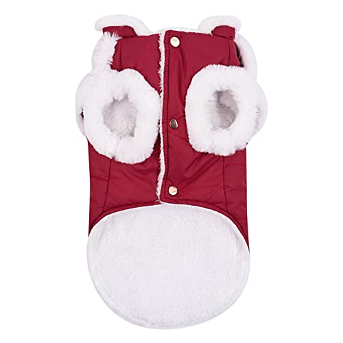 MaNMaNing Hunde Wintermäntel Warm Winddicht Hundejacke wasserdichter Haustiermantel Winter Warmer Hundemantel kleine mittlere und große Hunde Warmer Baumwollmantel (Wine, XXL) von MaNMaNing