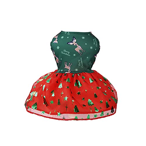 MaNMaNing Hundemantel Winter Haustierjacke Pet Christmas Print Dress Outfit Thermal Holiday Puppy Costume Dress Pet Clothes (Green, M) von MaNMaNing