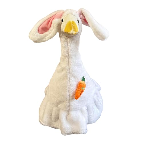 MaNMaNing Osterhase Veranda Gans Kleidung Zement Gans Gans Statue Kleidung Kaninchen Ohr Hut Und Fliege Schwanz Ostern Kunststoff Gans Kleidung Geeignet Für Ostern Party Hof Im Freien (White, 54X57CM) von MaNMaNing