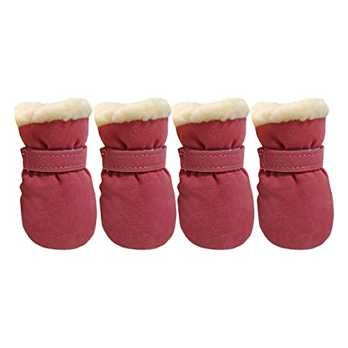 MaNMaNing warme Welpenkleidung kleine Hundeweste Bekleidung Schuhe aus samtigen warmen Stil Winddicht Snow Soft-Soles Paar warme Stiefel Plus Tierkleidung (Pink, One Size) von MaNMaNing