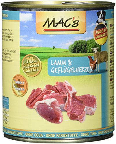 Mac's Lamm & Geflügelherzen, 6er Pack (6 x 800 g) von MAC's