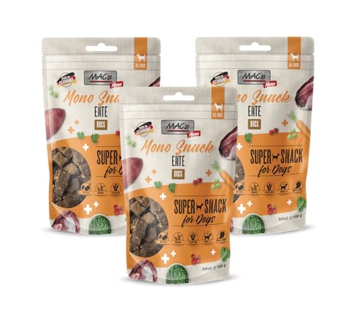 MACs Dog Mono Snack Multipack 3 x 100g Ente | Getreidefreier, hochfleischiger Soft-Snack | natürlicher Hundesnack ohne Zusatzstoffe | ideal für empfindliche Hunde von Mac's