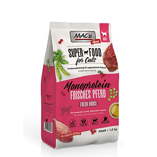 Mac's Cat Katzenfutter Adult Monoprotein Pferd Trockenfutter 1,5kg getreidefrei von Mac's