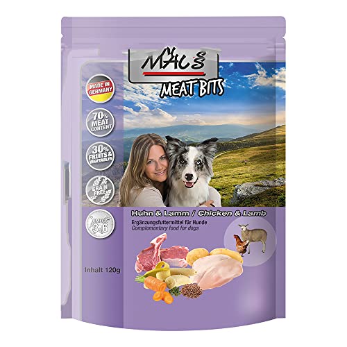 Mac's Hundefutter getreidefrei Meat Bits Huhn & Lamm, 3er Pack (3 x 120 g) von MAC's