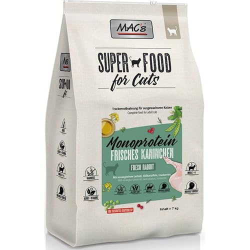 Mac's Katzenfutter getreidefrei Adult Monoprotein Kaninchen, 7 kg von MAC's