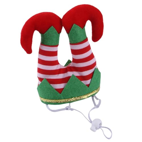 Maciun Hundehut, elastischer, verstellbarer Plüsch-Katzenhut, Weihnachts-Clown-Kopfbedeckung, Haustier-Kostüm, Outfit, Karneval, für Hunde/Katzen von Maciun