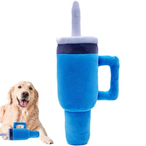 Maciun Plüsch-Kaffeetasse Hundespielzeug, Plüsch-Kauspielzeug | Quietschendes Haustier-Kau-Bissspielzeug, weiche Hundezahnbürste Kauspielzeug, Kauen interaktives Hundespielzeug für Stressabbau, von Maciun