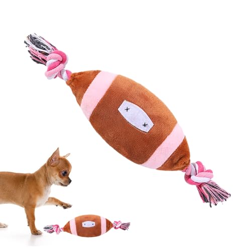 Maciun Quietschendes Hundespielzeug | Beißspielzeug aus Plüsch für Katzen, Rugby mit Quietscher, Kauspielzeug für Hunde, aus Plüsch, mit natürlichem Quietscher, für Welpen, Spielzeug zum Schleifen der von Maciun