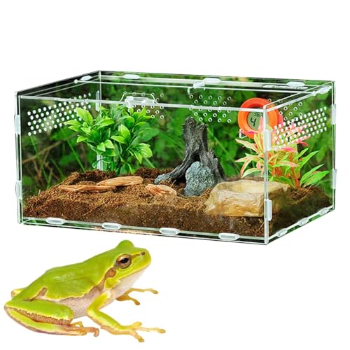 Maciun Reptilien-Terrarium aus Acryl, transparente Reptilienzuchtbox, Haustier-Lebensraum für Geckos, Wirbellose, Eidechsen, Skorpione von Maciun