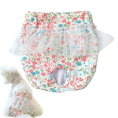 Maciun Welpenwindeln für Frauen – Physiologische Shorts, Hundewickel, Hundehose, Blumendesign, wiederverwendbar, waschbar, physiologische Shorts für kleine Hunde, Welpen, weibliche Haustiere von Maciun