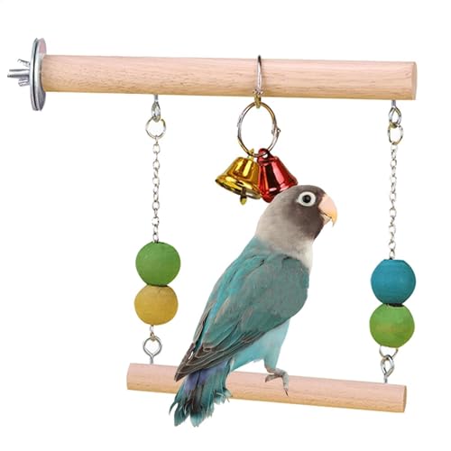 Vogel- -Schaukelspielzeug, lustiges natürliches Holz -Sitzstange mit Glocke, Trainingsständer Halter Übungsständer natürliche Schaukel Spielzeug für Sittich, Nymphensittich Vogel- -Schaukelspielzeug, lustiges natürliches Holz -Sitzstange mit Glocke, Trainingsständer Halter Übungsständer natürliche Schaukel Spielzeug für Sittich, Nymphensittich von Maciun
