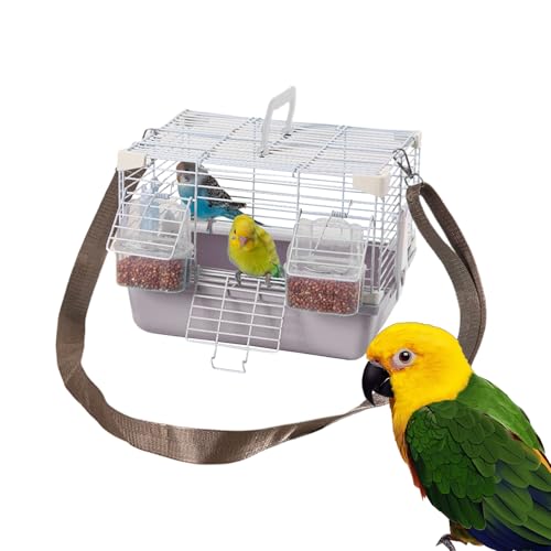 Vogel-Reisekäfig – Leichter -Tragekäfig – mit Griff, Robustes Kleintierzubehör für Nymphensittiche, Pfingstrosen, Wellensittiche, Perlenmunien Vogel-Reisekäfig – Leichter -Tragekäfig – mit Griff, Robustes Kleintierzubehör für Nymphensittiche, Pfingstrosen, Wellensittiche, Perlenmunien von Maciun