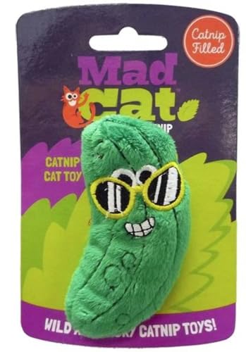 Mad Cat Cooles Gurkenspielzeug für Katzen, 1,8 kg, Grün / Schwarz von Mad Cat