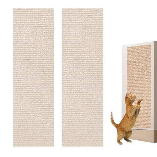 2 Stück Katzenkratzmatte, Kratzfester Möbelschutz, Katzenkratzmatte Für Die Wand, Katzenkratzpad Für Katzen, Schutz Für Bett Und Sofa (Beige,30x100cm) von Mafagwre