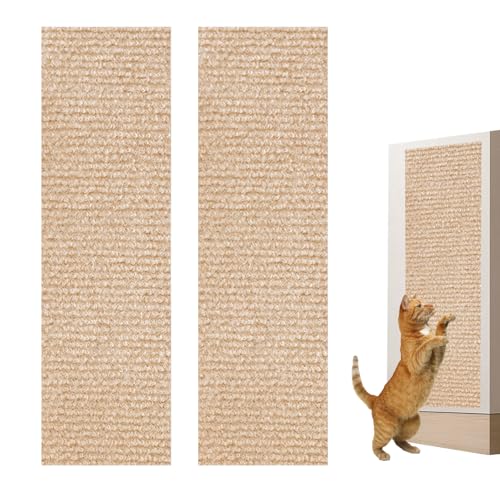 2 Stück Katzenkratzmatte, Kratzfester Möbelschutz, Katzenkratzmatte Für Die Wand, Katzenkratzpad Für Katzen, Schutz Für Bett Und Sofa (Khaki,30x100cm) von Mafagwre