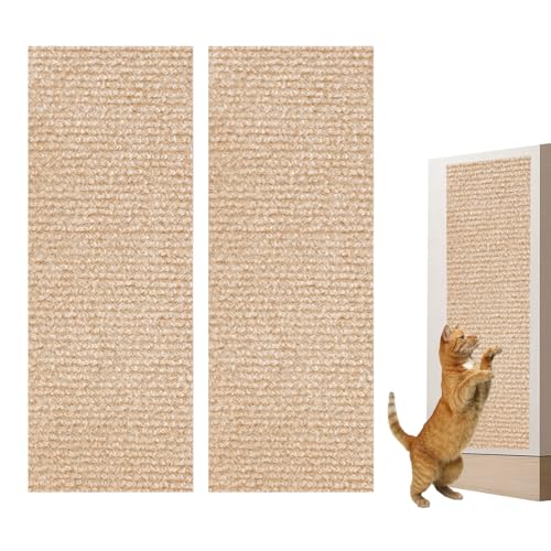 2 Stück Katzenkratzmatte, Kratzfester Möbelschutz, Katzenkratzmatte Für Die Wand, Katzenkratzpad Für Katzen, Schutz Für Bett Und Sofa (Khaki,40x100cm) von Mafagwre