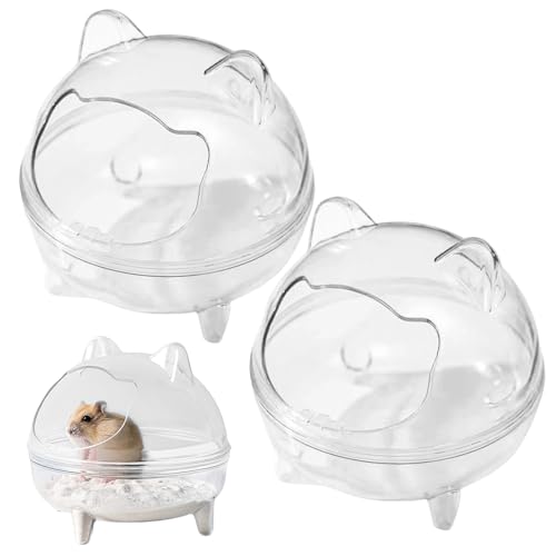 Mafagwre Sandbadbehälter Für Hamster, Waschbar, Transparente Hamstoilette, Abnehmbare Hamstoilette Für Rennmaus, Zwergmeerschweinchen, Ratte (L) von Mafagwre