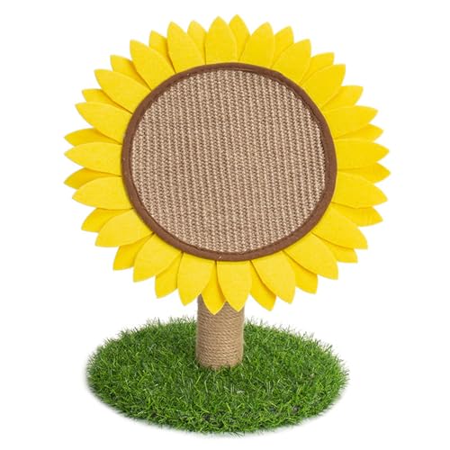 Mafagwre Sunflower Katzen Kratzbaum, Sonnenblume Katzenkratzbaum Für Indoor-Katzen, Katzenkralle Sisal Kratzstange Für Kätzchen, Interaktive Aktivität Spielzeug (1 STK) von Mafagwre