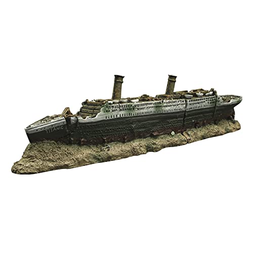 Aquarium Titanic Shipwreck Dekorationen, Harz Material Dekorationen, Tank Versunkenen Ornament Aquarium Umwelt Freundliche Decor von MagiDeal