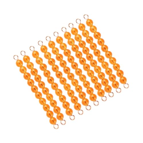 MagiDeal 10 Stück Montessori-Perlenketten, Lehrmittel, Koordinationsberechnung, Lernen von Zahlen, Lernspielzeug, Mathematikmaterialien für Kinder im Alter von, Orange von MagiDeal