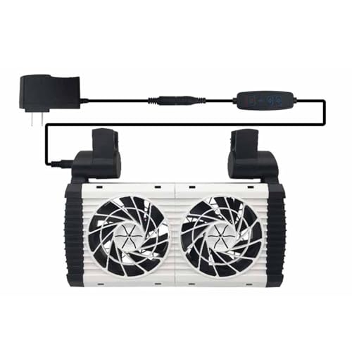 MagiDeal Aquarium-Kühler, Wasserkühlventilator für Aquarien, einstellbare Haustierversorgung für Aquarien, Aquarium, Kaltwindkühler (2 Lüfter) von MagiDeal