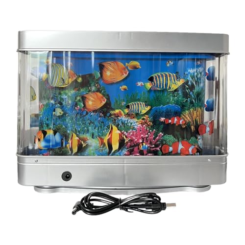 MagiDeal Aquarium LED Nachtlicht Dekorative Lampe USB Powered Künstliche Fisch Tank für Schlafzimmer Büro Esszimmer Hause Dekoration, Kleiner Fisch von MagiDeal
