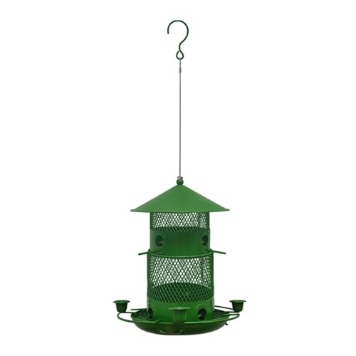 MagiDeal Eisen Vogel Feeder Außen Hängen Birdfeeder Balkon Metall Terrasse Baum Rasen Hof Hinterhof Outdoor Vogel Lebensmittel Container Premium, GrÜn von MagiDeal