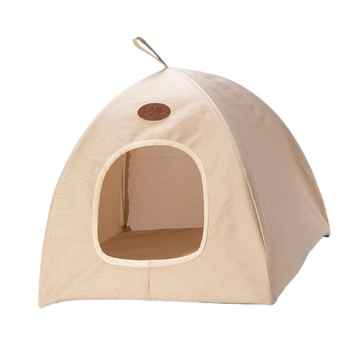 MagiDeal Faltbares Kätzchenzelt, kleines Hundebett, halbgeschlossen, weich, waschbar, Heimtierbedarf, Haustierzelt, Nest, Hundehütte für kleine Haushaltshunde, Beige, S von MagiDeal