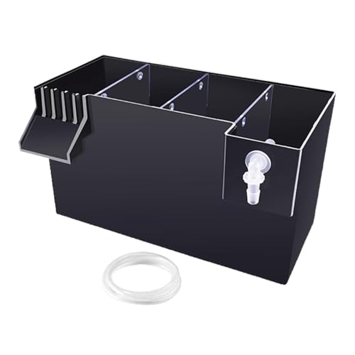 MagiDeal Filterzubehör für Aquarien, transparent, für Wasserfälle von Schildkrötenbecken, Wasserreiniger, Aquarium-Filterbox für kleine Aquarien, Schwarz 26x13.5x15cm von MagiDeal