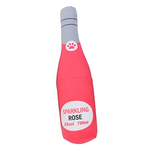 MagiDeal Große Plüsch-Hundespielzeugflasche, quietschendes, bissfestes Kauspielzeug zum Necken von Haustieren zum, Rosa von MagiDeal