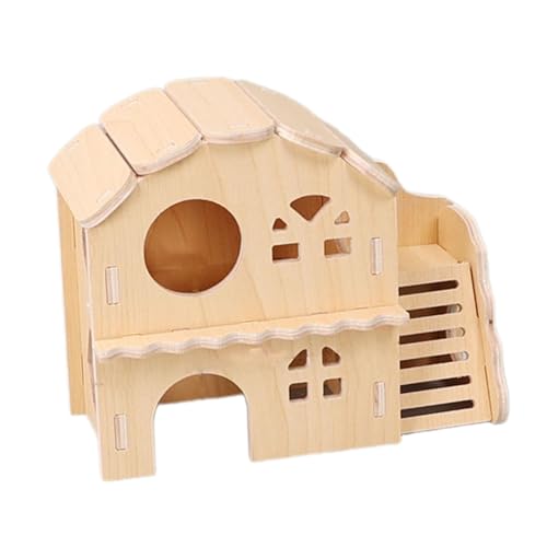 MagiDeal Hamster Holzhaus Hamster Habitate Meerschweinchen Holzhütte Versteck mit Fenster für Mäuse Kleintiere Igel Zwerghamster, Villa von MagiDeal