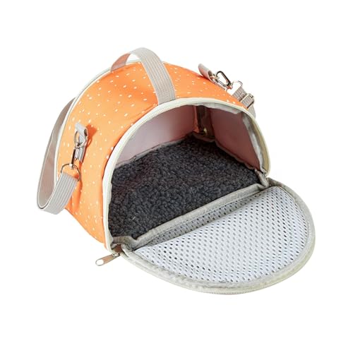 MagiDeal Hamster-Tragetasche mit Netzfenster, atmungsaktive Reisehandtasche für kleine Eichhörnchen, Meerschweinchen-Tragetasche für Ratten, Kleintiere, Orange von MagiDeal