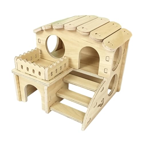 MagiDeal Hamsterhaus aus Holz, waschbare Hamsterversteckhütte, Haustierschloss für Hamster, Rennmäuse, Ratten und andere Kleintiere, Stil A von MagiDeal