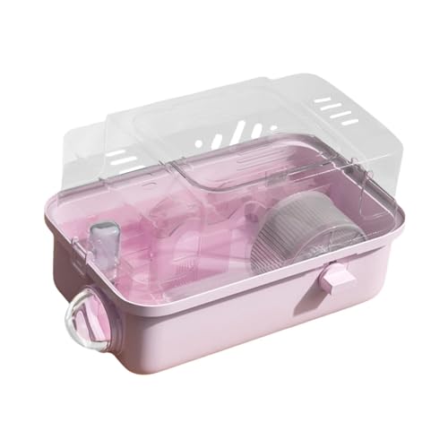 MagiDeal Hamsterkäfig, transparent, atmungsaktiv, großer Lebensraum, Kleintierkäfig für Kleintiere, Kurzkopfgleitbeutler, Kaninchen, Ratten, Rennmäuse, Rosa von MagiDeal