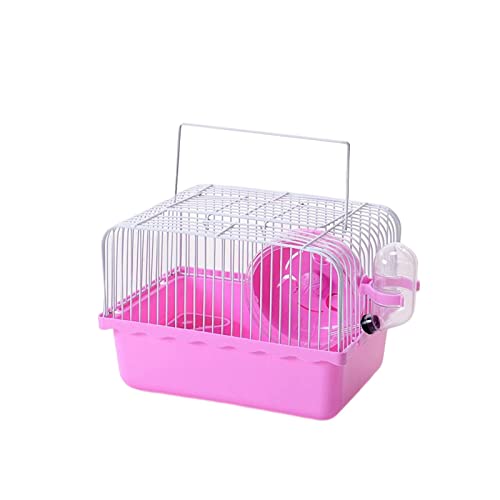 MagiDeal Hamsterkäfig Kleine Futterbox Haustierkäfig Zubehör Hamsterkäfig Tragetasche Tragetasche Reisekäfige für Kleintierbedarf, ROSA von MagiDeal