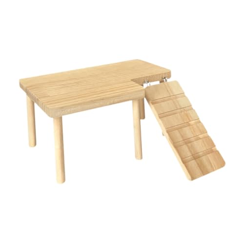 MagiDeal Hamsterplattform aus Holz, Hamsterspielplatz mit Leiter, stabile Kletterplattform für Kleintiere, Ratten, Meerschweinchen, Sitzstange für Ratten, S von MagiDeal