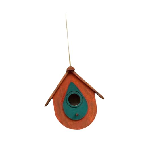 MagiDeal Hanging Bird House außerhalb von Vogelhütte kompakte Beutel dekorative Vogelhaus Gartendekor für Hinterhof Zaunliebhaber Geschenk, Orange von MagiDeal