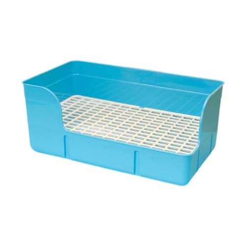 MagiDeal Haustier Kaninchen Müll Töpfchen Zug Pee Pan Tablett Bettpflege Eckstrauder Pfanne für Meerschweinchen Frettchen Hasenratten, Blau von MagiDeal