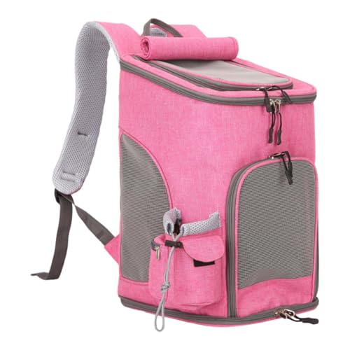 MagiDeal Haustier-Rucksack, Tragetasche, Verstellbarer Schultergurt, Katzen-Rucksack für Wandern, Reisen, Camping, kleines Haustier, Rosa von MagiDeal