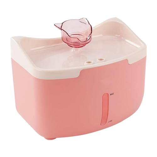 MagiDeal Haustier-Wasserbrunnen, 2 l Wasserbrunnen, Katzennapf mit leiser Pumpe, geräuschlos für mehrere Haustiere, die kleine Hunde und Kätzchen Trinken, rosa A von MagiDeal