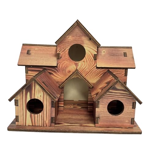 MagiDeal Hölzernes Vogelhaus, Vogelhaus, Innenhof, einfach zu installierende Garten-Hängehütte, Nest für Kardinäle, die im Freien im Käfig schlafen von MagiDeal