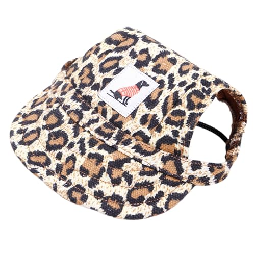 MagiDeal Hunde-Baseballkappe, Schirmmütze für Haustiere, kreatives Hundezubehör, Sonnenhut für Hunde, Outdoor-Kappen für kleine und mittelgroße Hunde auf, Leopard S von MagiDeal