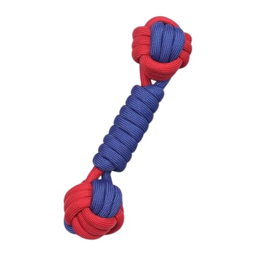 MagiDeal Hunde Seil Spielzeugkugel Knoten Seil Hundespielzeug Spielzeug Leicht beißend Kauspielzeug, Hundeschlepp Spielzeug für Haustierbedarf, das Welpe, 24cmx6cm Blau Rot von MagiDeal