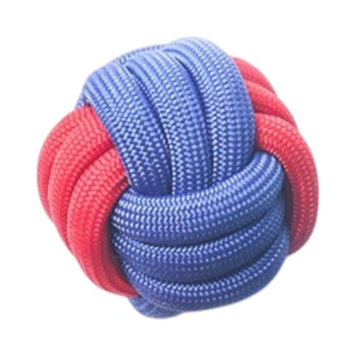 MagiDeal Hunde Seil Spielzeugkugel Knoten Seil Hundespielzeug Spielzeug Leicht beißend Kauspielzeug, Hundeschlepp Spielzeug für Haustierbedarf, das Welpe, 6 cm Blau Rot von MagiDeal