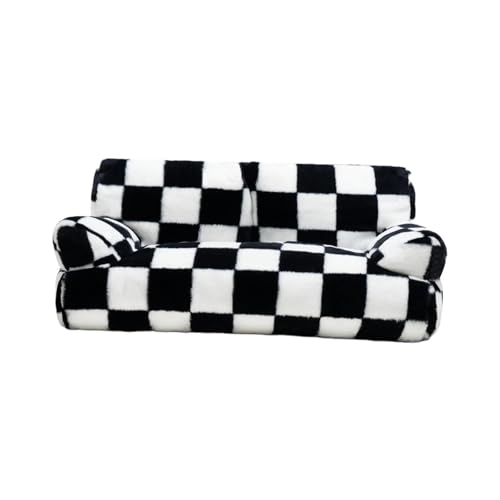 MagiDeal Hundebett-Sofa, weiches, beruhigendes Katzensofa, rutschfest, für alle Jahreszeiten, Moderne Hunde-/Katzencouch, waschbares Katzenbett für Katzen, Black M von MagiDeal