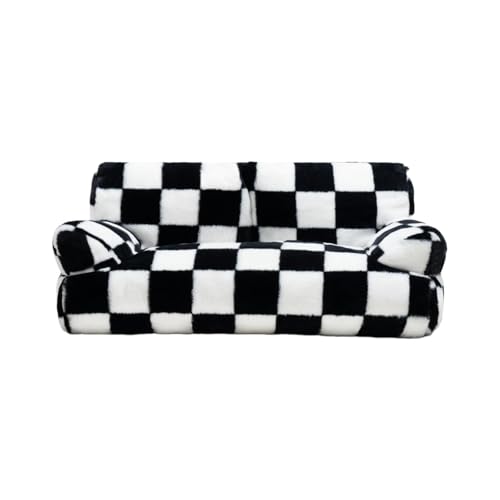 MagiDeal Hundebett-Sofa, weiches, beruhigendes Katzensofa, rutschfest, für alle Jahreszeiten, Moderne Hunde-/Katzencouch, waschbares Katzenbett für Katzen, Black S von MagiDeal